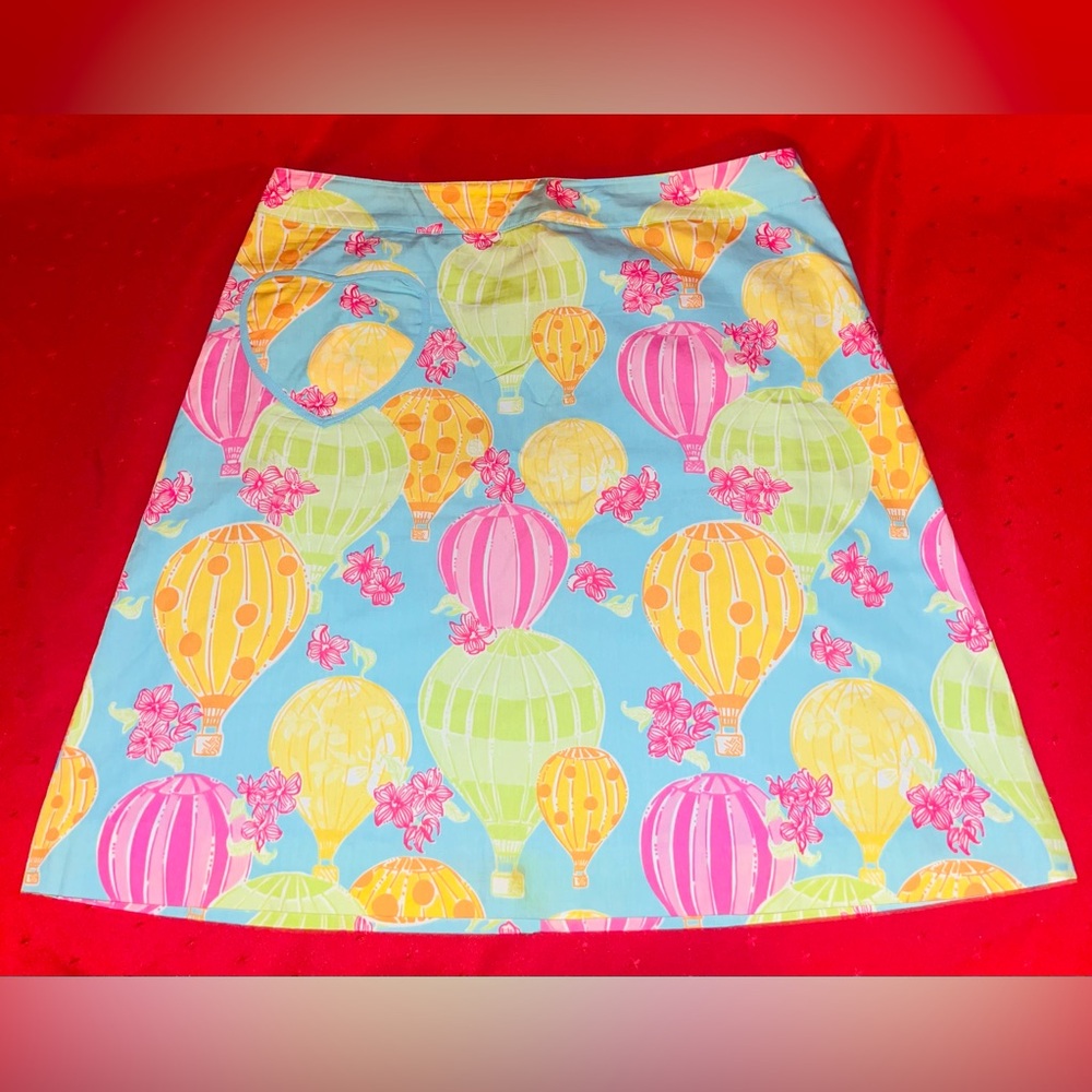 Lilly Pulitzer Blue Hot Air Balloon A-Line Skirt